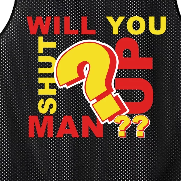 Will You Shut Up Man? Political Humor Mesh Reversible Basketball Jersey Tank