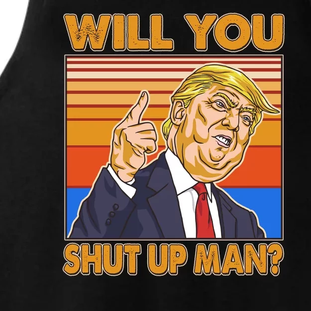 Will You Shut Up Man Trump Presidential Debate Ladies Tri-Blend Wicking Tank