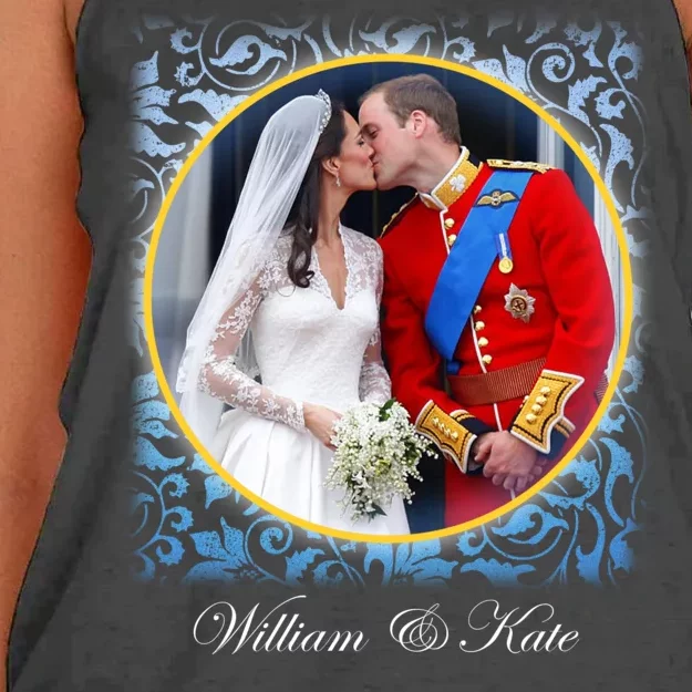 William & Kate Royal Wedding Photo Women's Knotted Racerback Tank