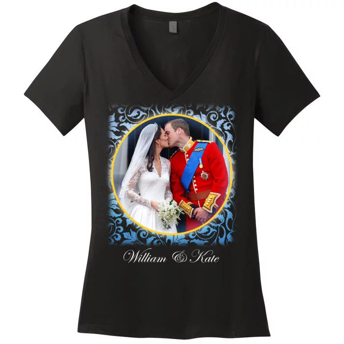 William & Kate Royal Wedding Photo Women's V-Neck T-Shirt