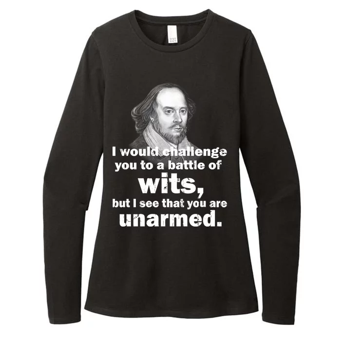 William Shakespeare Wits Quote Womens CVC Long Sleeve Shirt