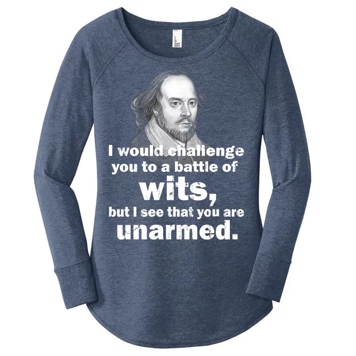 William Shakespeare Wits Quote Women's Perfect Tri Tunic Long Sleeve Shirt