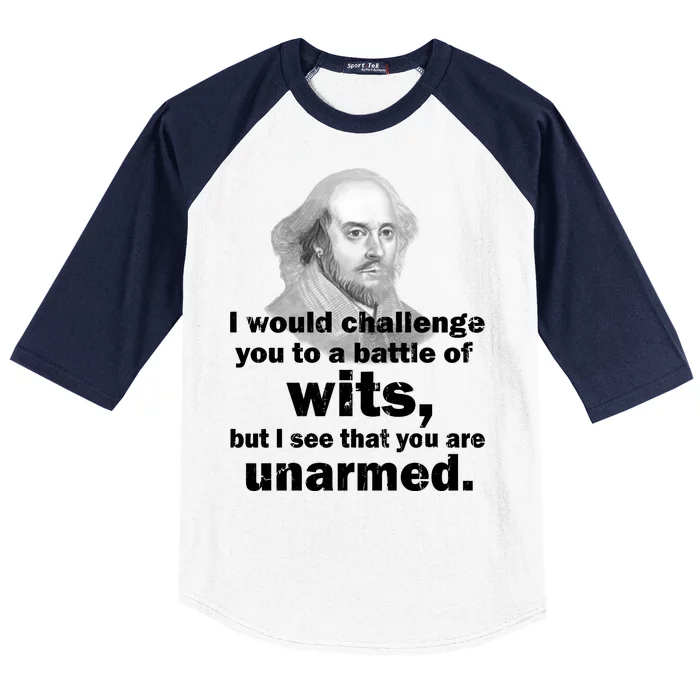 William Shakespeare Wits Quote Baseball Sleeve Shirt