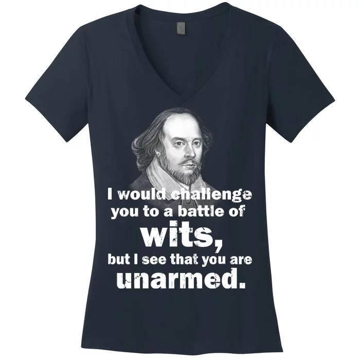 William Shakespeare Wits Quote Women's V-Neck T-Shirt