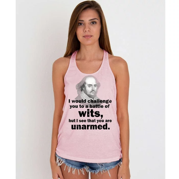 William Shakespeare Wits Quote Women's Knotted Racerback Tank