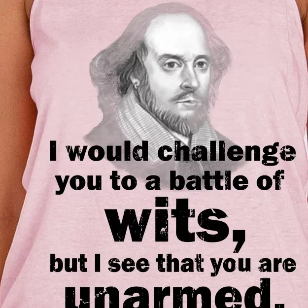 William Shakespeare Wits Quote Women's Knotted Racerback Tank