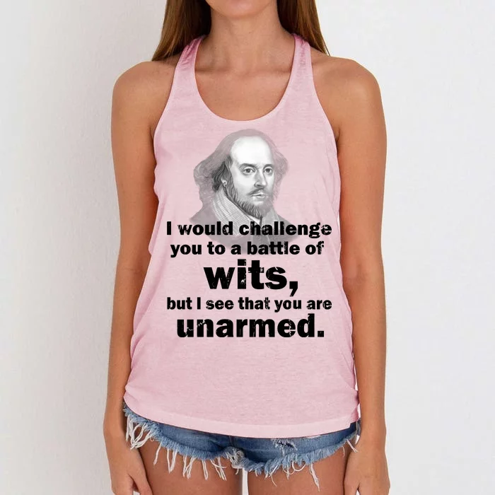 William Shakespeare Wits Quote Women's Knotted Racerback Tank