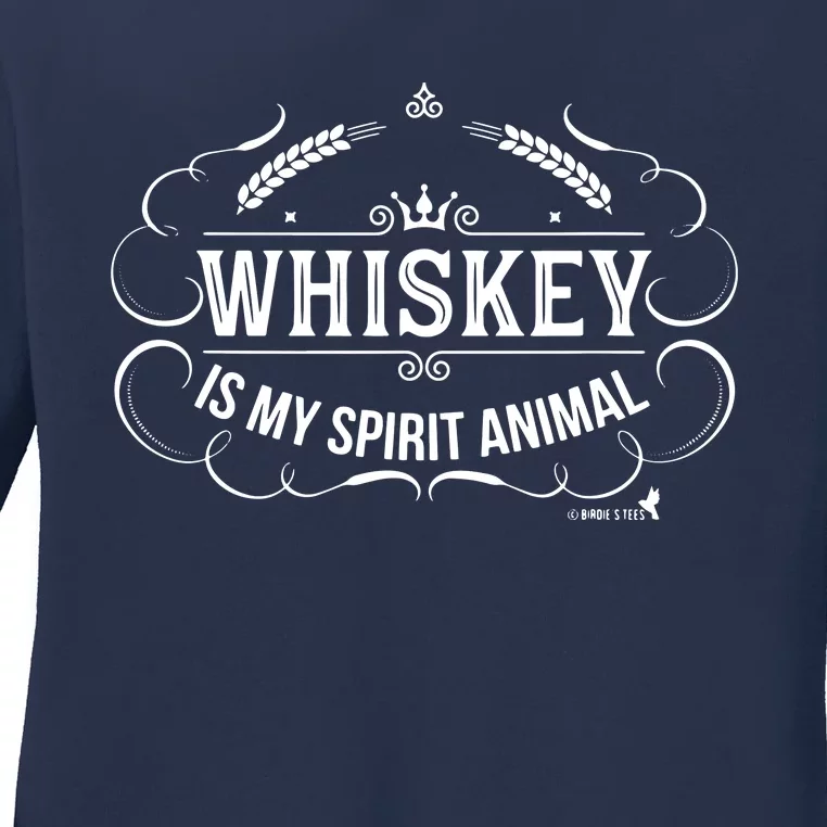 Whiskey Is My Spirit Animal Ladies Long Sleeve Shirt