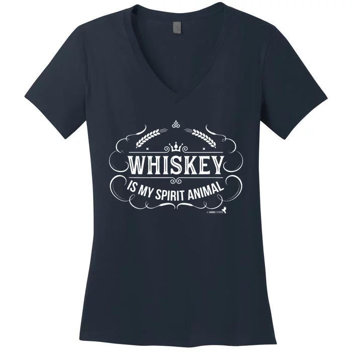 Whiskey Is My Spirit Animal Women's V-Neck T-Shirt