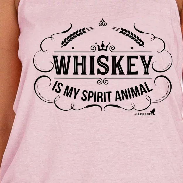 Whiskey Is My Spirit Animal Women's Knotted Racerback Tank