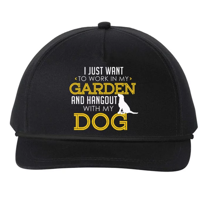 Work In My Garden And Hangout With My Dog Funny Pet Snapback Five-Panel Rope Hat