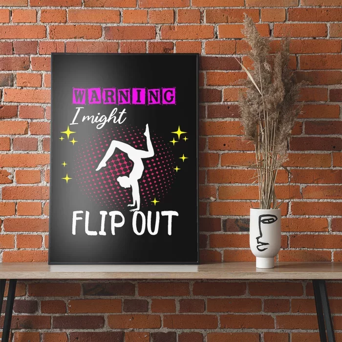 Warning I Might Flip Out Funny Gymnast Cheerleading Poster