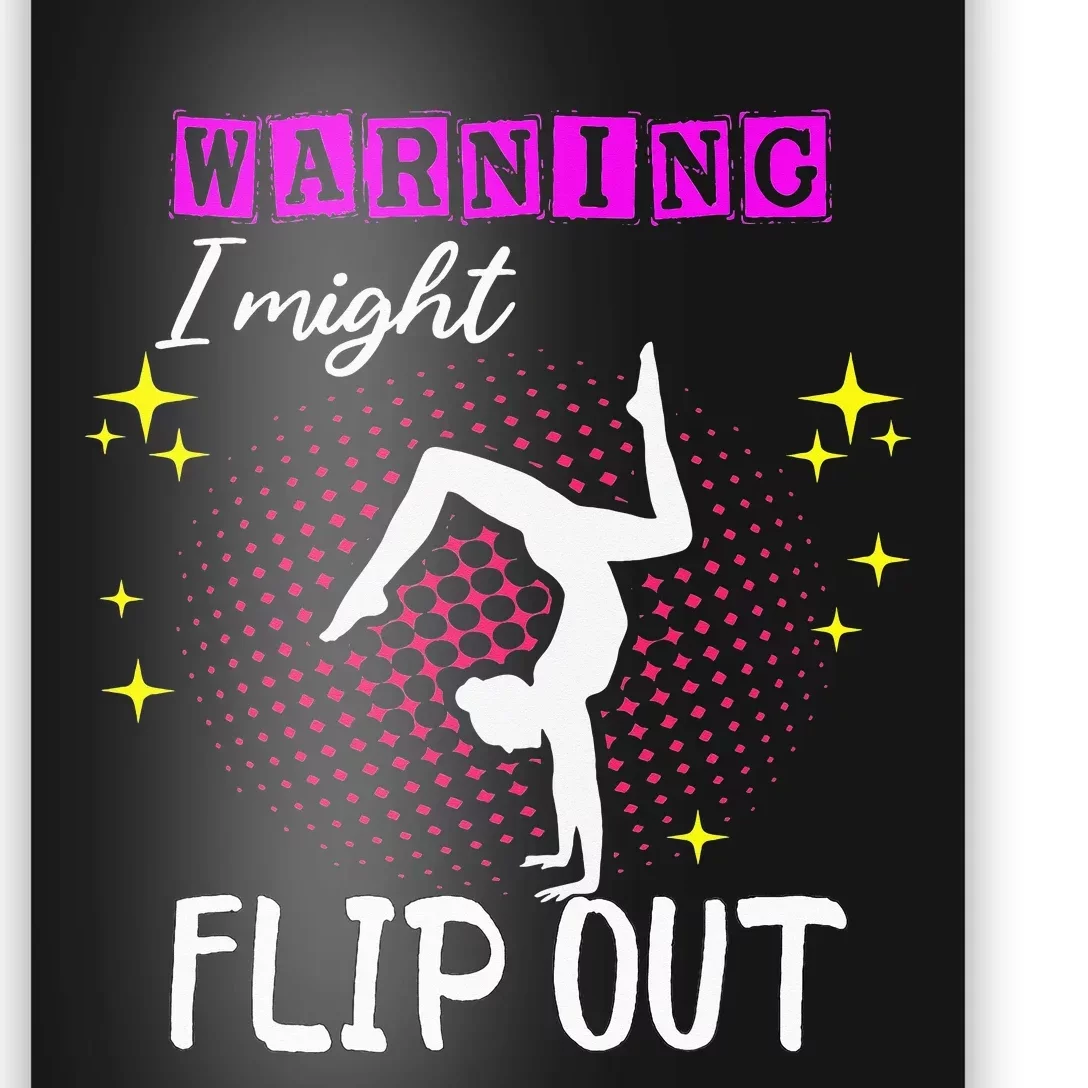 Warning I Might Flip Out Funny Gymnast Cheerleading Poster