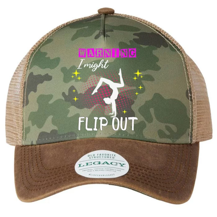 Warning I Might Flip Out Funny Cheerleading Legacy Tie Dye Trucker Hat