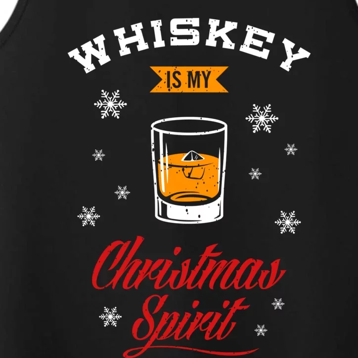 Whiskey Is My Christmas Spirit Scotch Ugly Christmas Sweater Gift Performance Tank