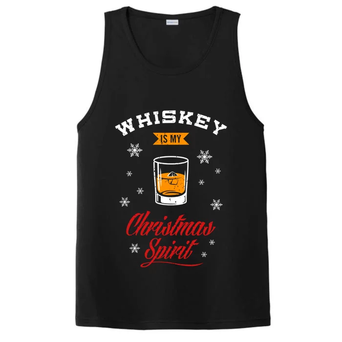 Whiskey Is My Christmas Spirit Scotch Ugly Christmas Sweater Gift Performance Tank