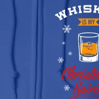 Whiskey Is My Christmas Spirit Scotch Ugly Christmas Sweater Gift Full Zip Hoodie