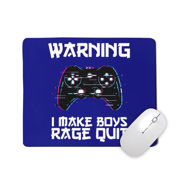 Warning I Make Rage Quit Funny Gamer Cool Gift Mousepad