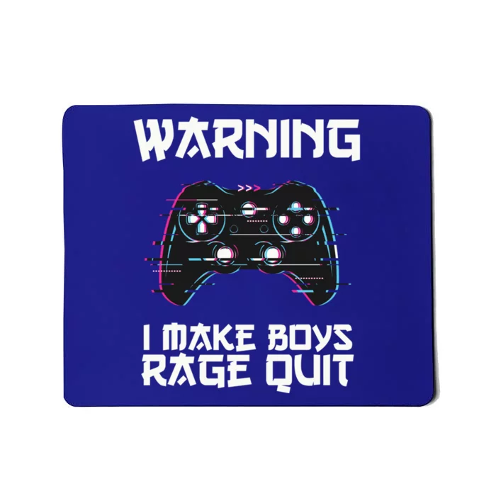 Warning I Make Rage Quit Funny Gamer Cool Gift Mousepad