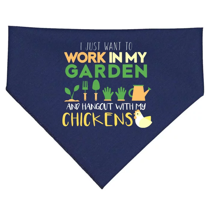 Work In My Garden Hangout With My Chickens Gardening USA-Made Doggie Bandana