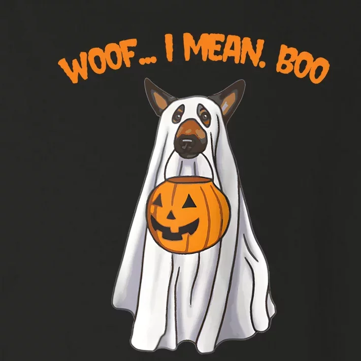 Woof I Mean Boo German Shepherd Dog Ghost Funny Halloween Raglan Baseball Tee Toddler Long Sleeve Shirt