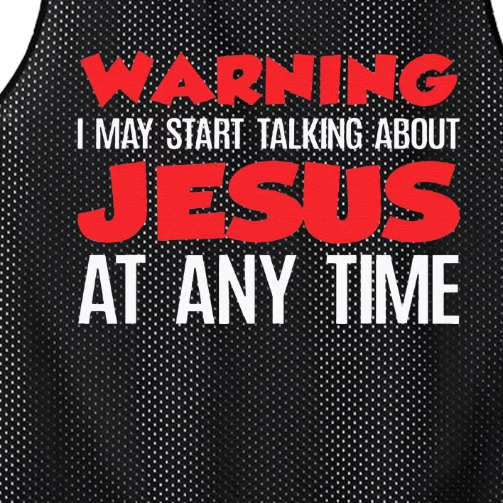 Warning I May Start Talking About Jesus Mesh Reversible Basketball Jersey Tank