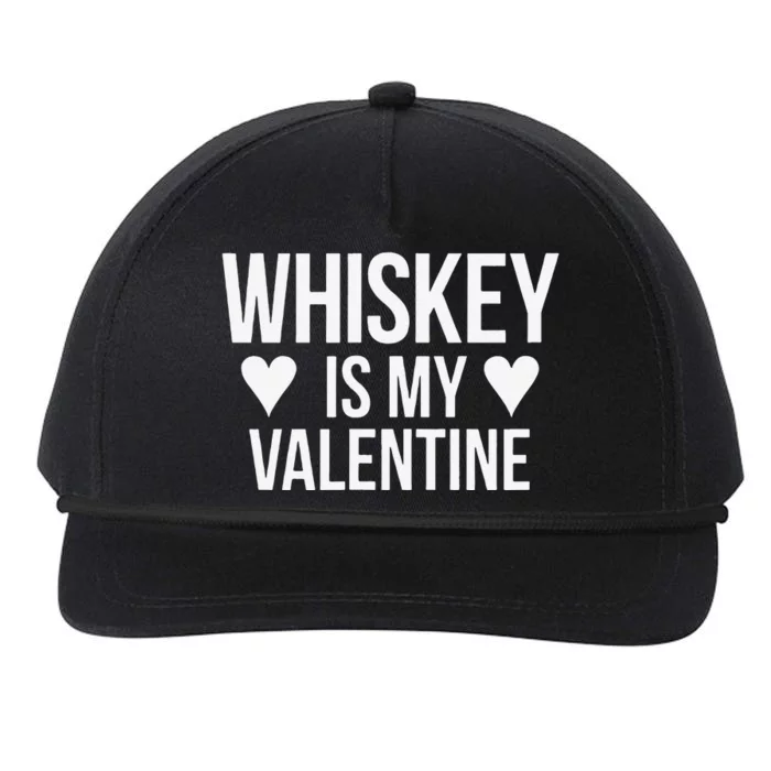 Whiskey Is My Valentine Valentine's Day Snapback Five-Panel Rope Hat