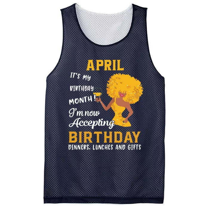 Womens Its My Birthday Shirts Black Women April Aries Taurus Gifts Mesh Reversible Basketball Jersey Tank