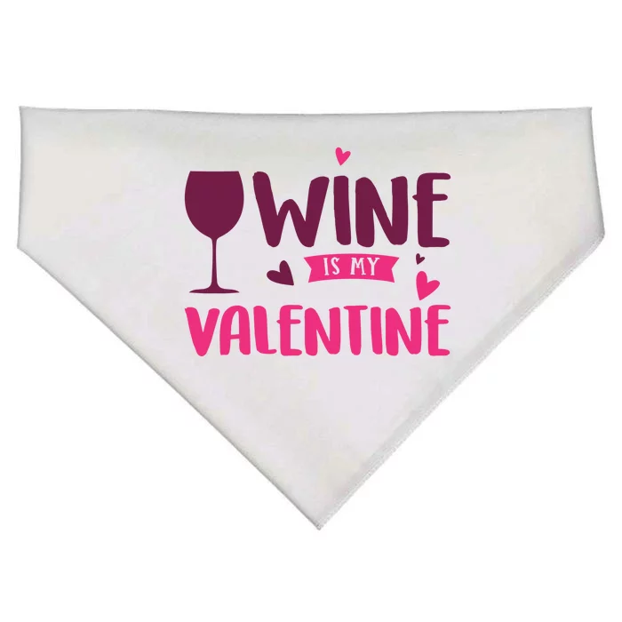 Wine Is My Valentine Funny Holiday USA-Made Doggie Bandana