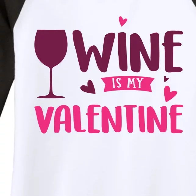 Wine Is My Valentine Funny Holiday Women's Tri-Blend 3/4-Sleeve Raglan Shirt