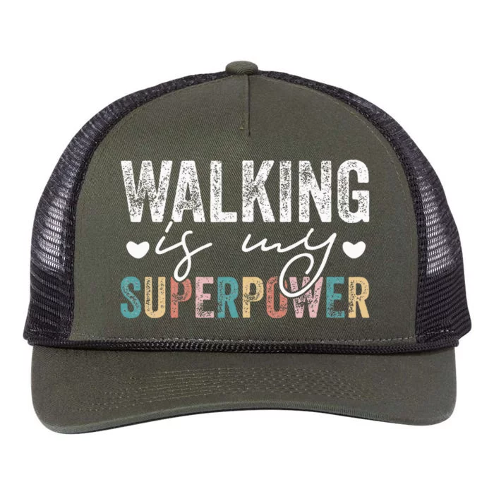 Walking Is My Superpower Funny Walking Retro Rope Trucker Hat Cap