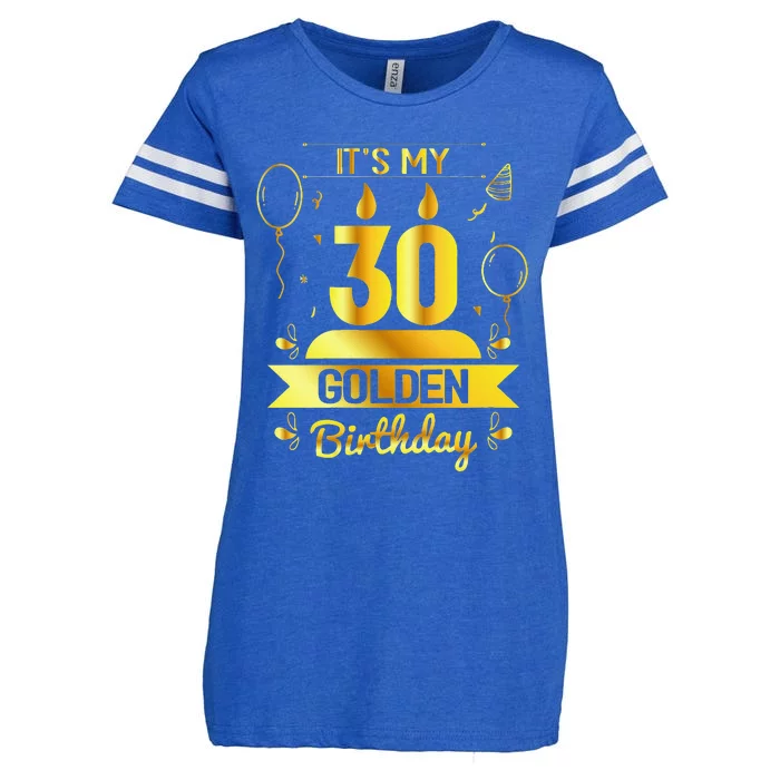 Womens It's My 30 Golden Birthday Unique 30th Bday Gift Ideas Enza Ladies Jersey Football T-Shirt