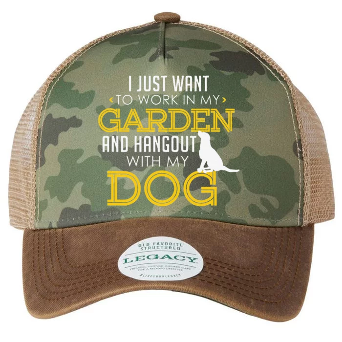 Work In My Garden And Hangout With My Dog Funny Pet Legacy Tie Dye Trucker Hat