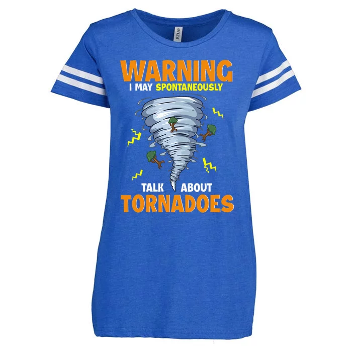 Warning I May Spontaneously Talk About Tornadoes Enza Ladies Jersey Football T-Shirt