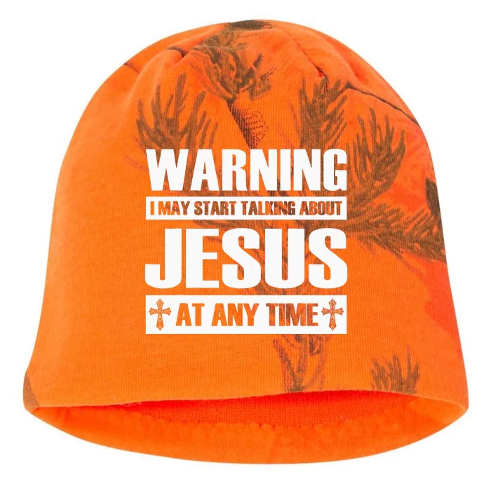 Warning I May Start Talking About Jesus Kati - Camo Knit Beanie