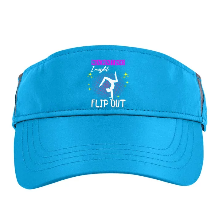 Warning I Might Flip Out Funny Gymnast Cheerleading Adult Drive Performance Visor