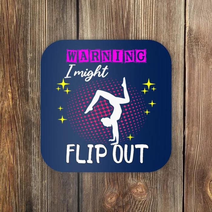 Warning I Might Flip Out Funny Gymnast Cheerleading Coaster