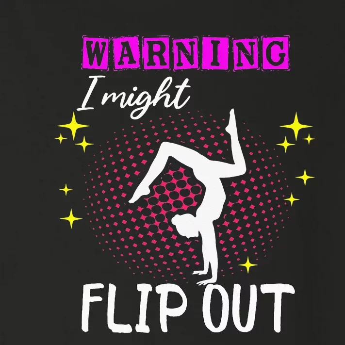 Warning I Might Flip Out Funny Gymnast Cheerleading Toddler Long Sleeve Shirt