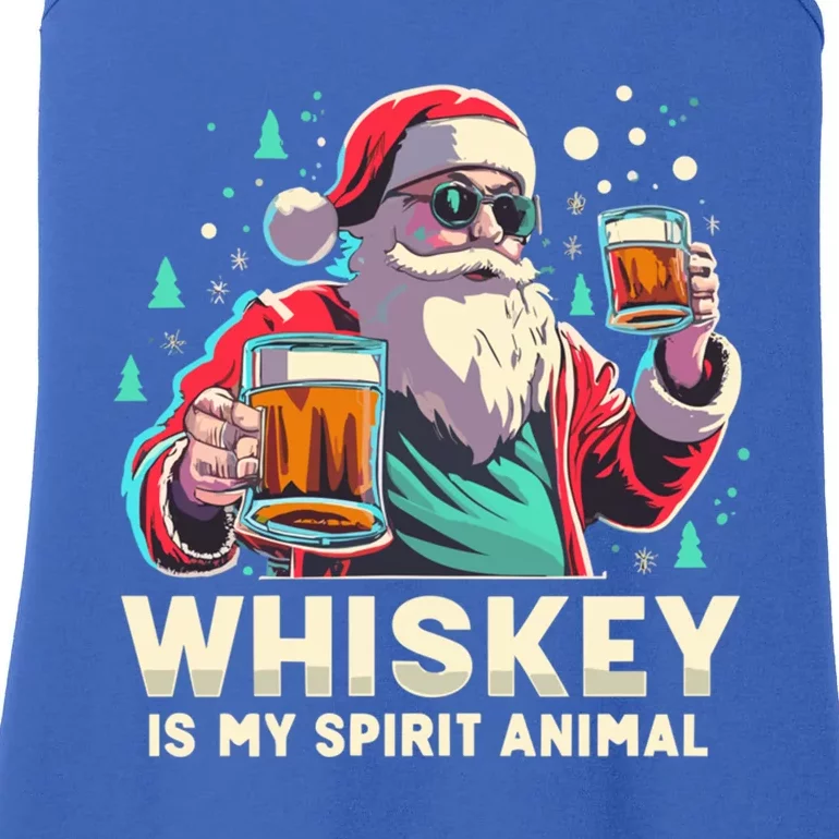 Whiskey Is My Spirit Animal Funny Santa Ing Christmas Gift Ladies Essential Tank