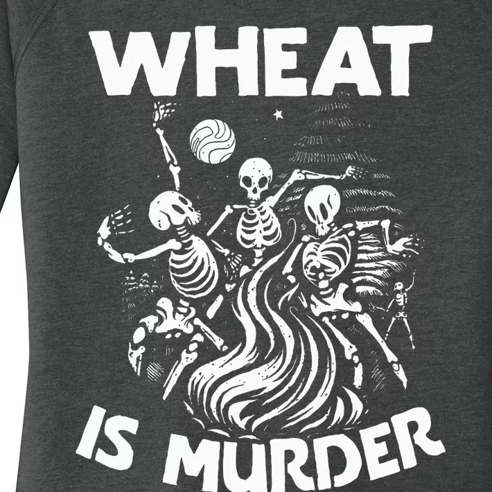 Wheat Is Murder Celiac Disease Awareness Month Gluten Free Women's Perfect Tri Tunic Long Sleeve Shirt