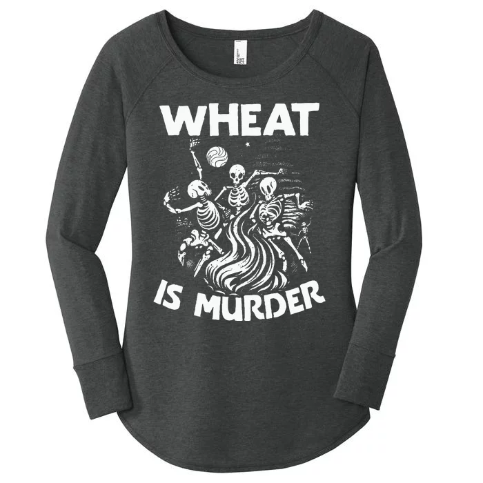 Wheat Is Murder Celiac Disease Awareness Month Gluten Free Women's Perfect Tri Tunic Long Sleeve Shirt