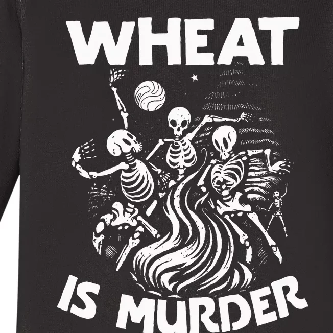 Wheat Is Murder Celiac Disease Awareness Month Gluten Free Baby Long Sleeve Bodysuit