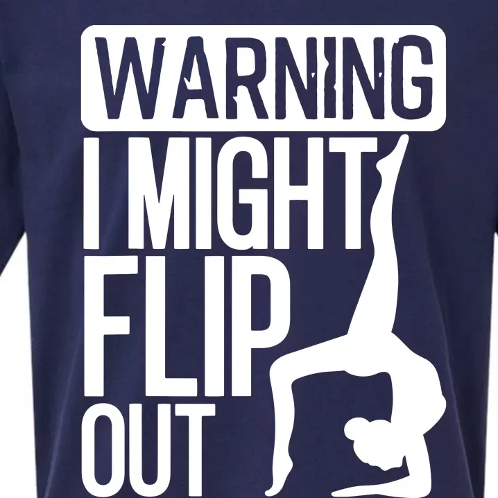 Warning I Might Flip Out Funny Gymnast Gymnastics Pun Outfit Sueded Cloud Jersey T-Shirt