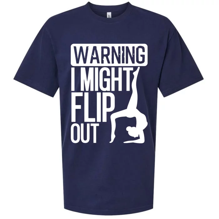 Warning I Might Flip Out Funny Gymnast Gymnastics Pun Outfit Sueded Cloud Jersey T-Shirt