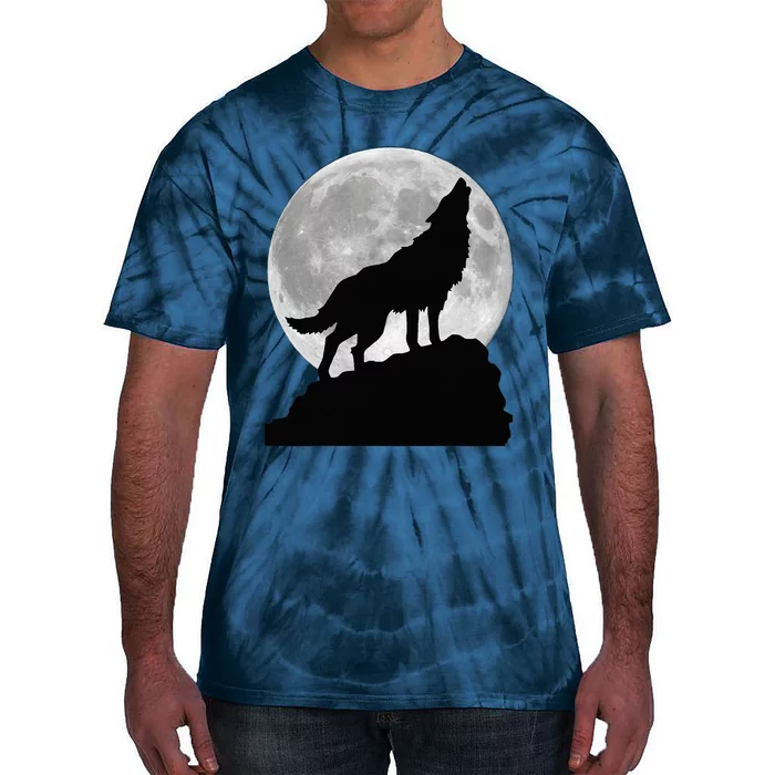 Wolf In Moon Light Cool Full Dog Pup Howling Tee Tie-Dye T-Shirt