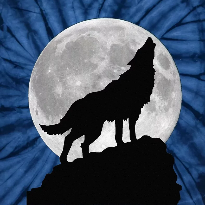 Wolf In Moon Light Cool Full Dog Pup Howling Tee Tie-Dye T-Shirt