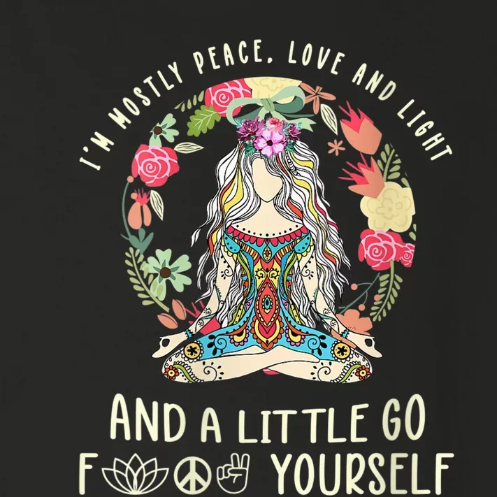 Wo I'm Mostly Peace Love And Light Funny Yoga Hippie Girl Wo V-Neck Toddler Long Sleeve Shirt