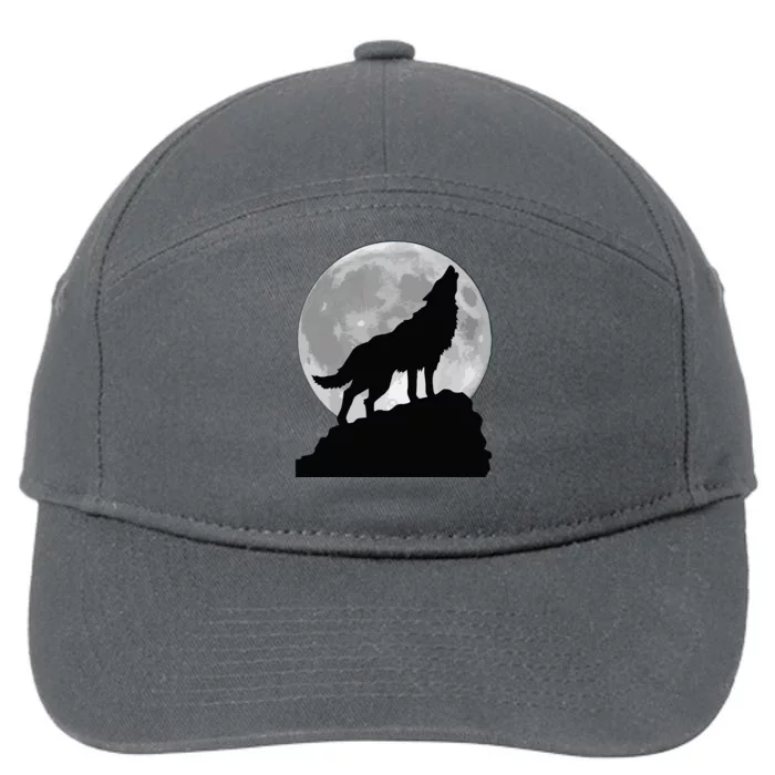 Wolf In Moon Light T Cool Full Dog Pup Howling 7-Panel Snapback Hat