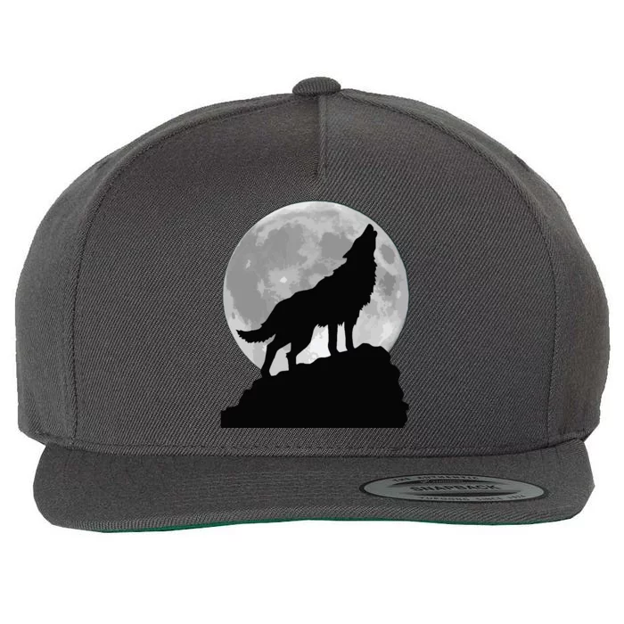 Wolf In Moon Light T Cool Full Dog Pup Howling Wool Snapback Cap