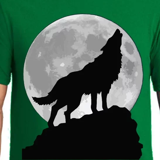 Wolf In Moon Light T Cool Full Dog Pup Howling Pajama Set